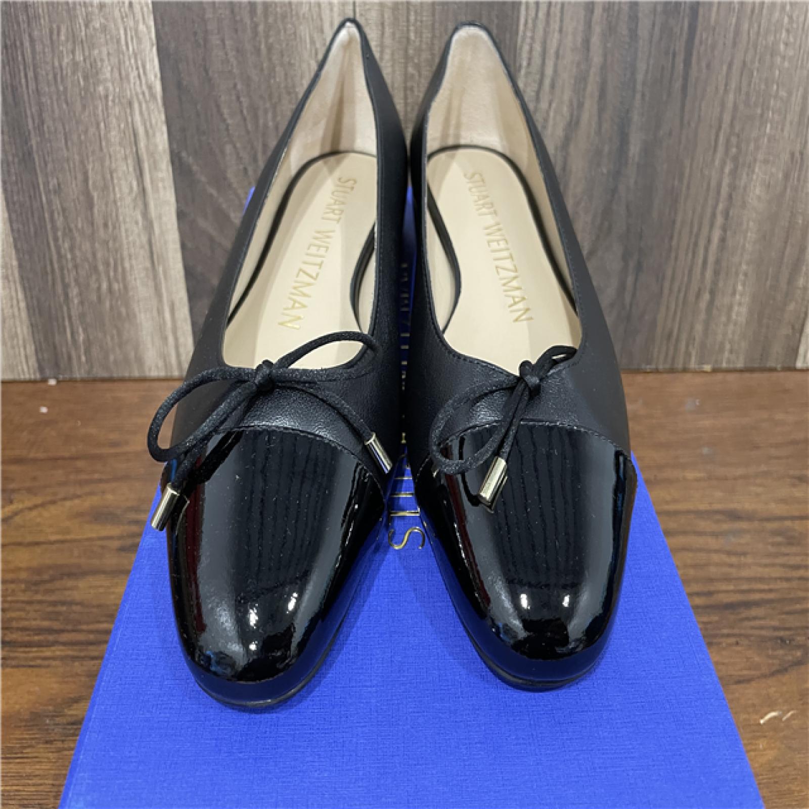 NEW! Stuart Weitzman Women's Slip on Patent Cap Flats - Black - SZ 6B