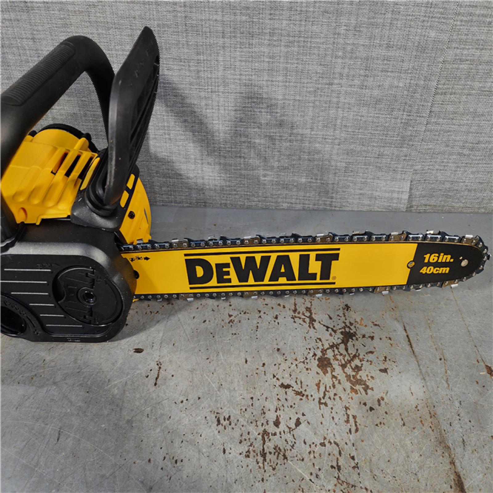 HOUSTON LOCATION - AS-IS DEWALT  FLEXVOLT 60V MAX 16in. Brushless Cordless Battery Powered Chainsaw Kit with (1) FLEXVOLT 2 Ah Battery & Charger