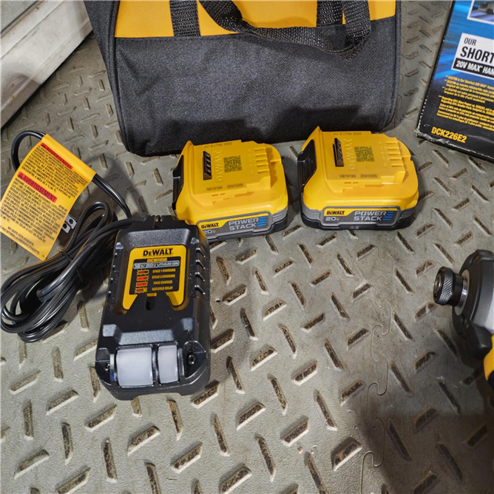 HOUSTON LOCATION - AS-IS (APPEARS LIKE NEW) 20V MAX Lithium-Ion Cordless 2-Tool Combo Kit with (2) POWERSTACK 1.7Ah Batteries and Charger