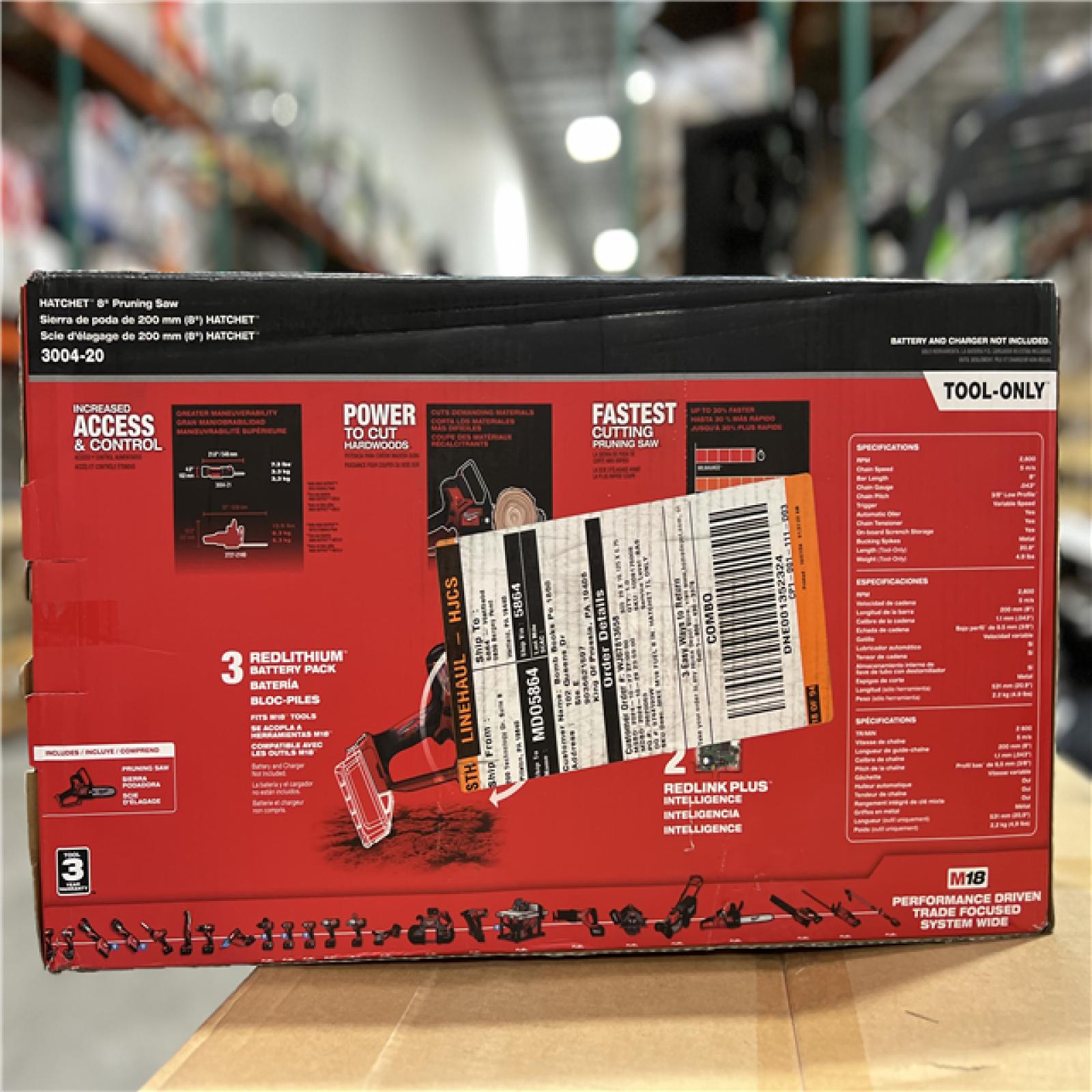 NEW! - Milwaukee M18 FUEL 18V Lithium-Ion Brushless Battery 8 in. HATCHET Pruning Saw (Tool-Only)