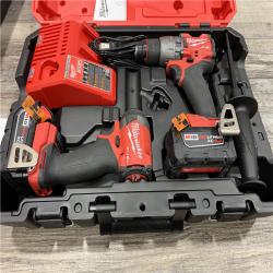 AS-IS Milwaukee M18 FUEL 18V Lithium-Ion Brushless Cordless Hammer Drill and Impact Driver Combo Kit (2-Tool) with 2 Batteries