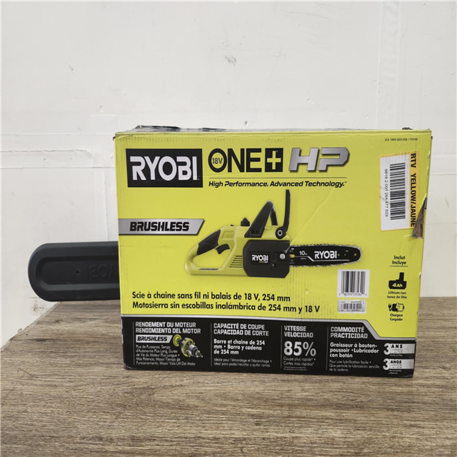 Phoenix Location NEW RYOBI ONE+ HP 18V Brushless 10 in. Battery Chainsaw with 4.0 Ah Battery and Charger