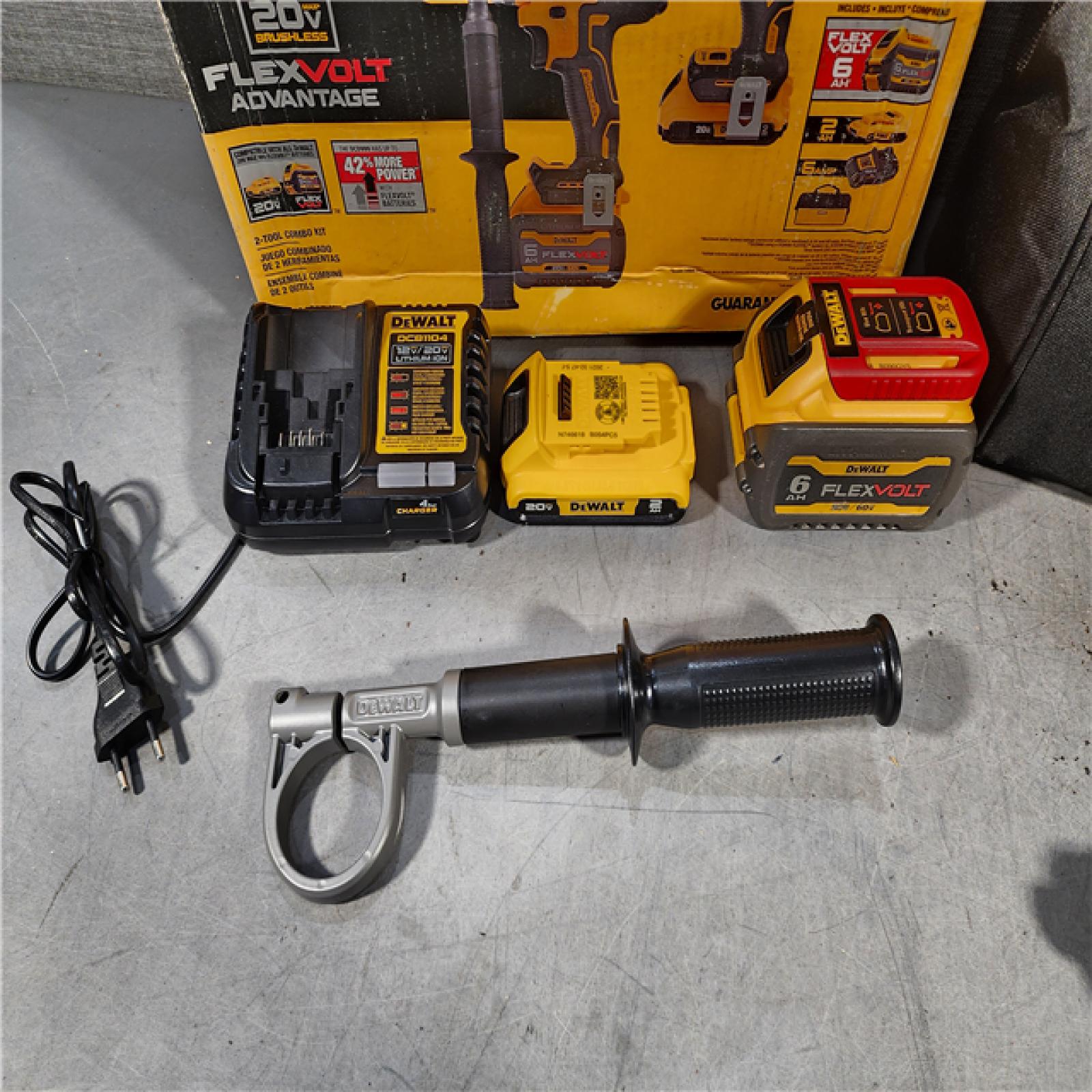 HOUSTON LOCATION - AS-IS DEWALT 20V MAX Cordless Brushless Hammer Drill/Driver 2 Tool Combo Kit with FLEXVOLT ADVANTAGE