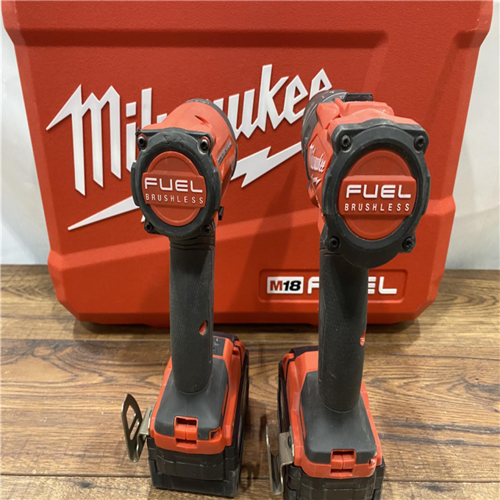 AS IS Milwaukee M18 FUEL 18V Lithium-Ion Brushless Cordless Hammer Drill and Impact Driver Combo Kit (2-Tool) with 2 Batteries