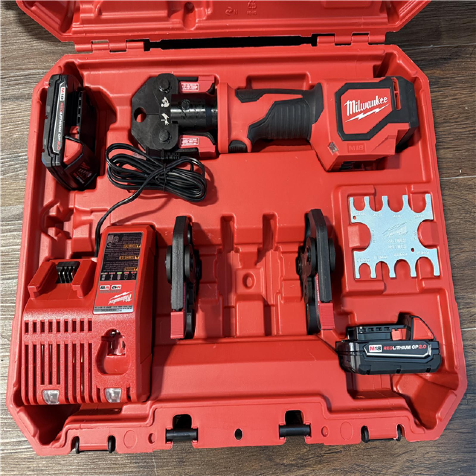 California AS-IS Milwaukee M18 Short Throw Press Tool Kit with Pex Crimp Jaws, (2) Batteries, Charger  & Hard Case