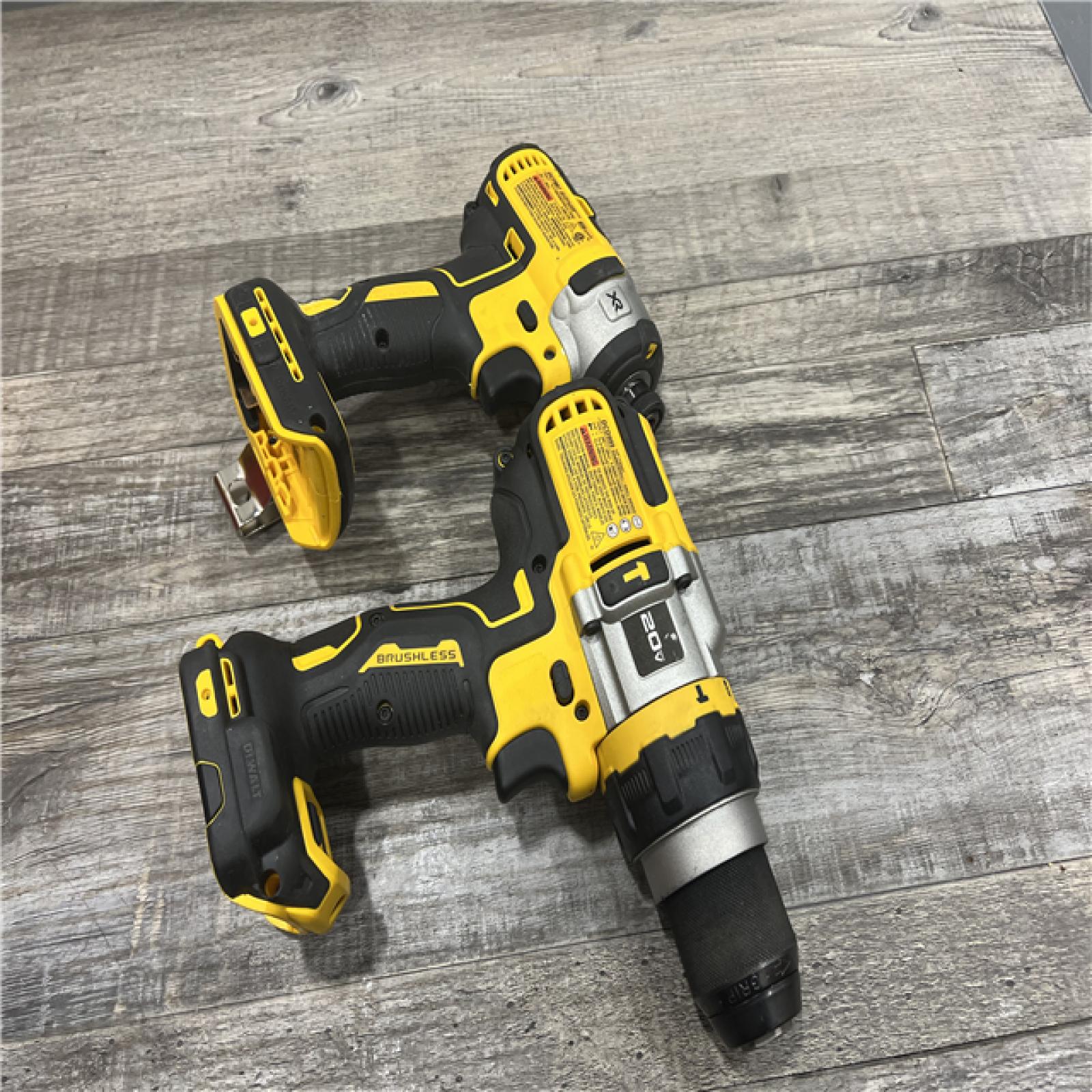 AS-IS DEWALT 20V MAX Cordless Brushless Hammer Drill/Driver 2 Tool Combo Kit with FLEXVOLT ADVANTAGE