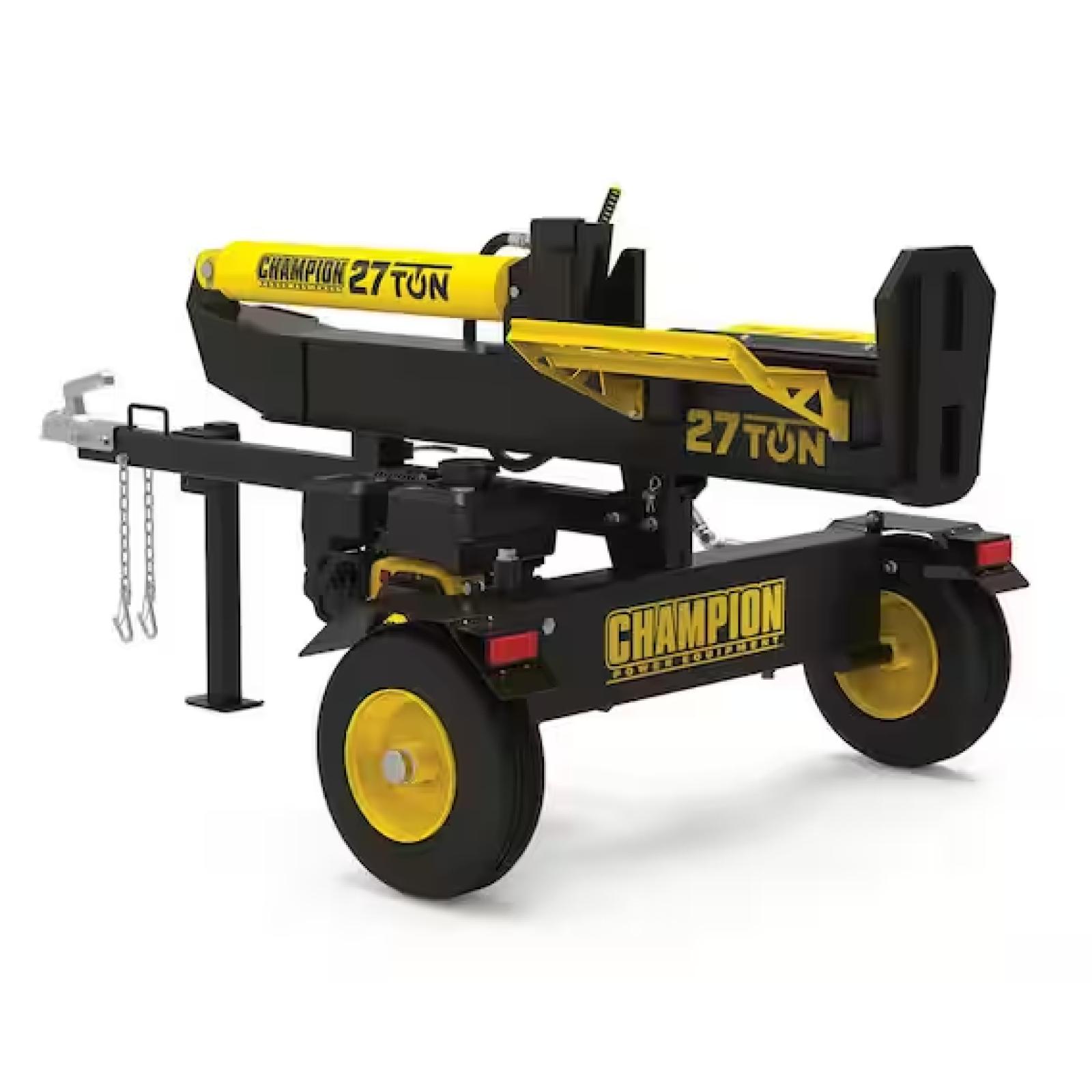 DALLAS LOCATION - Champion Power Equipment 27 Ton 224 cc Gas Powered Hydraulic Wood Log Splitter w/Vertical/Horizontal Operation and Auto Return-with Hydraulic Oil