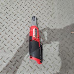 Houston location AS-IS MILWAUKEE M12 FUEL 12V Lithium-Ion Brushless Cordless High Speed 1/4 in. Ratchet (Tool-Only)