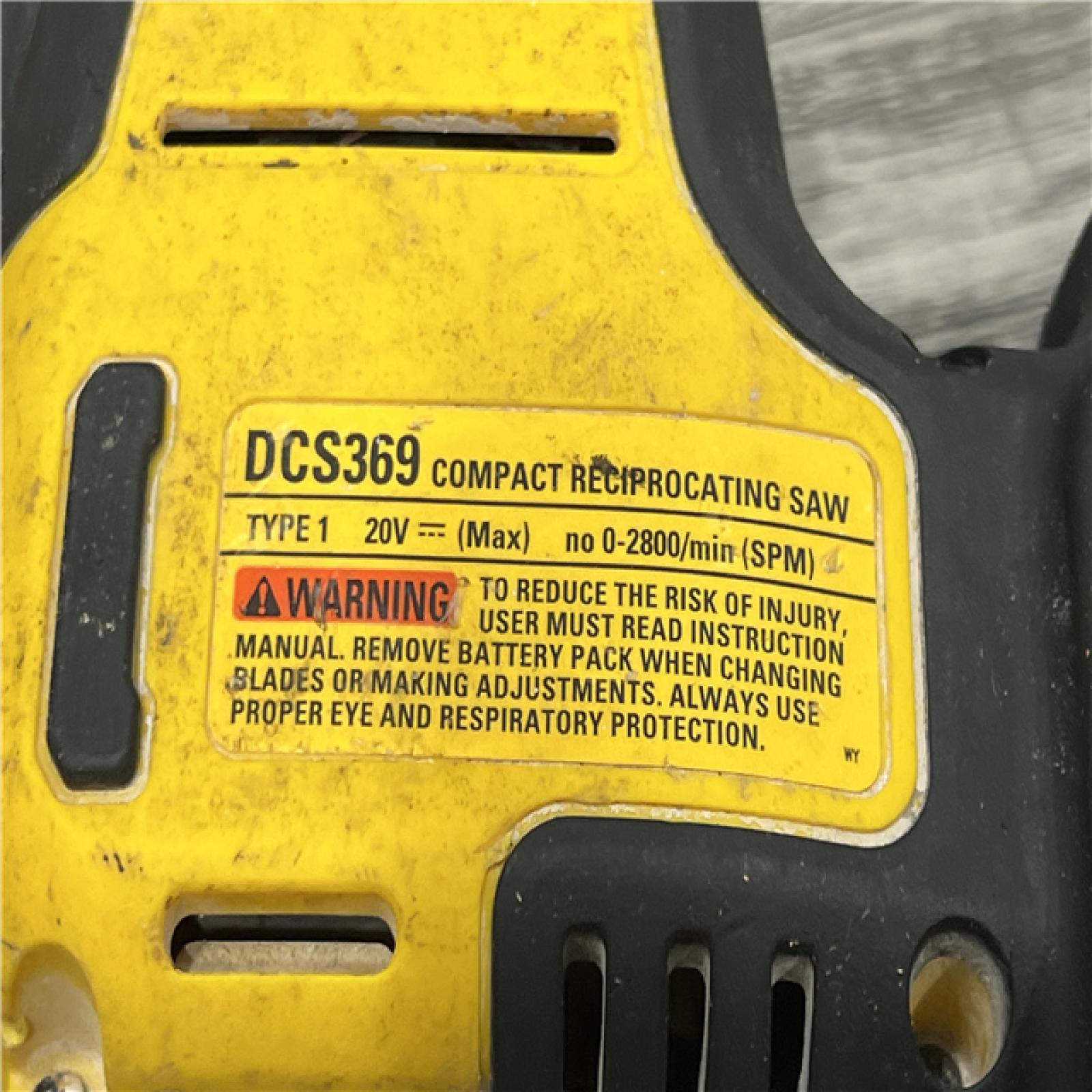 AS-IS Dewalt DCS369B ATOMIC 20V MAX Cordless One-Handed Reciprocating Saw (Tool Only)