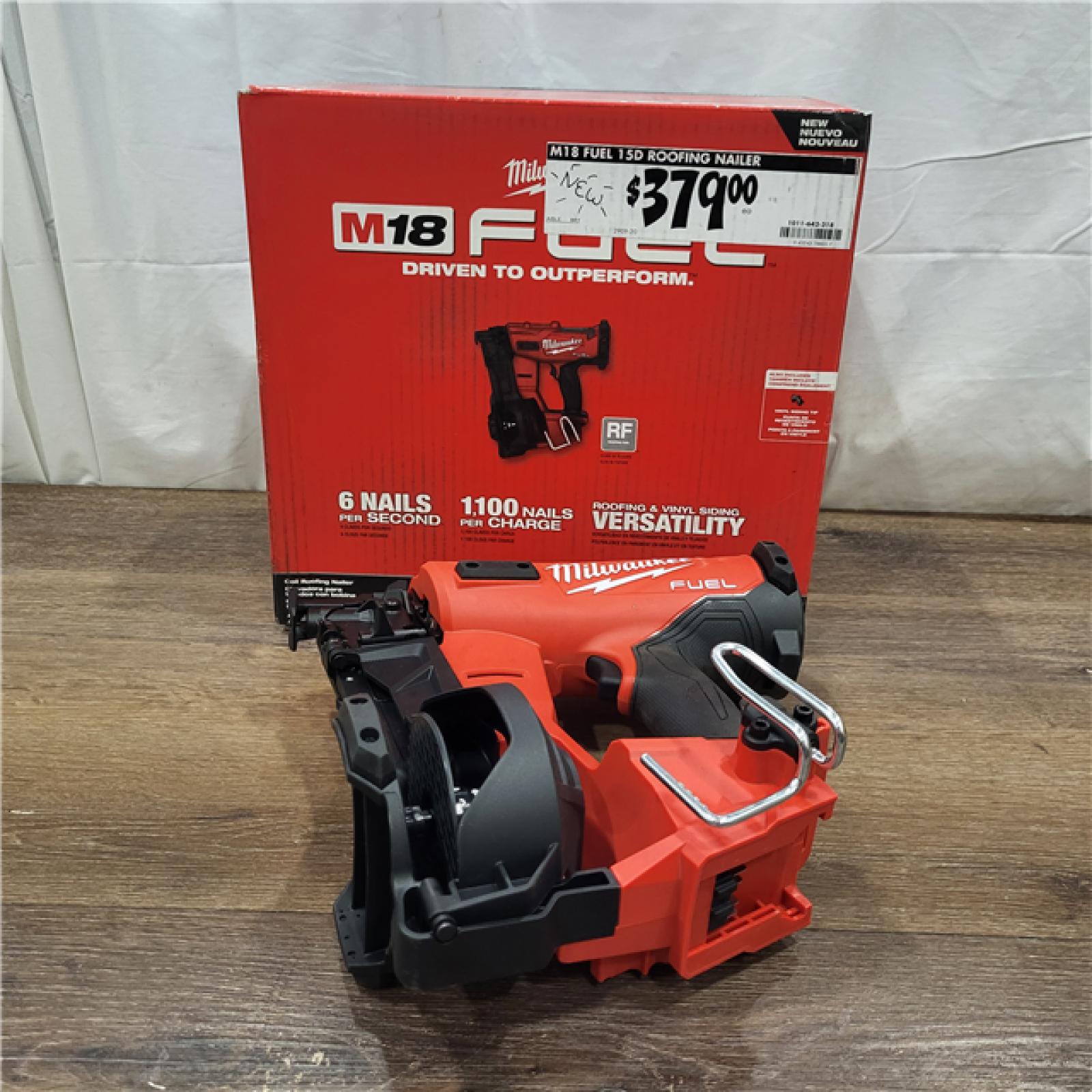 AS-IS M18 FUEL 18-Volt Lithium-Ion Brushless Cordless Coil Roofing Nailer (Tool Only)