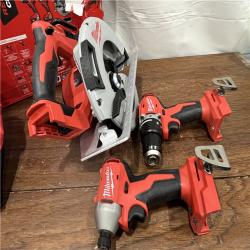 AS-ISMilwaukee M18 18-Volt Lithium-Ion Brushless Cordless Combo Kit (4-Tool) with 2-Batteries, 1-Charger and Tool Bag