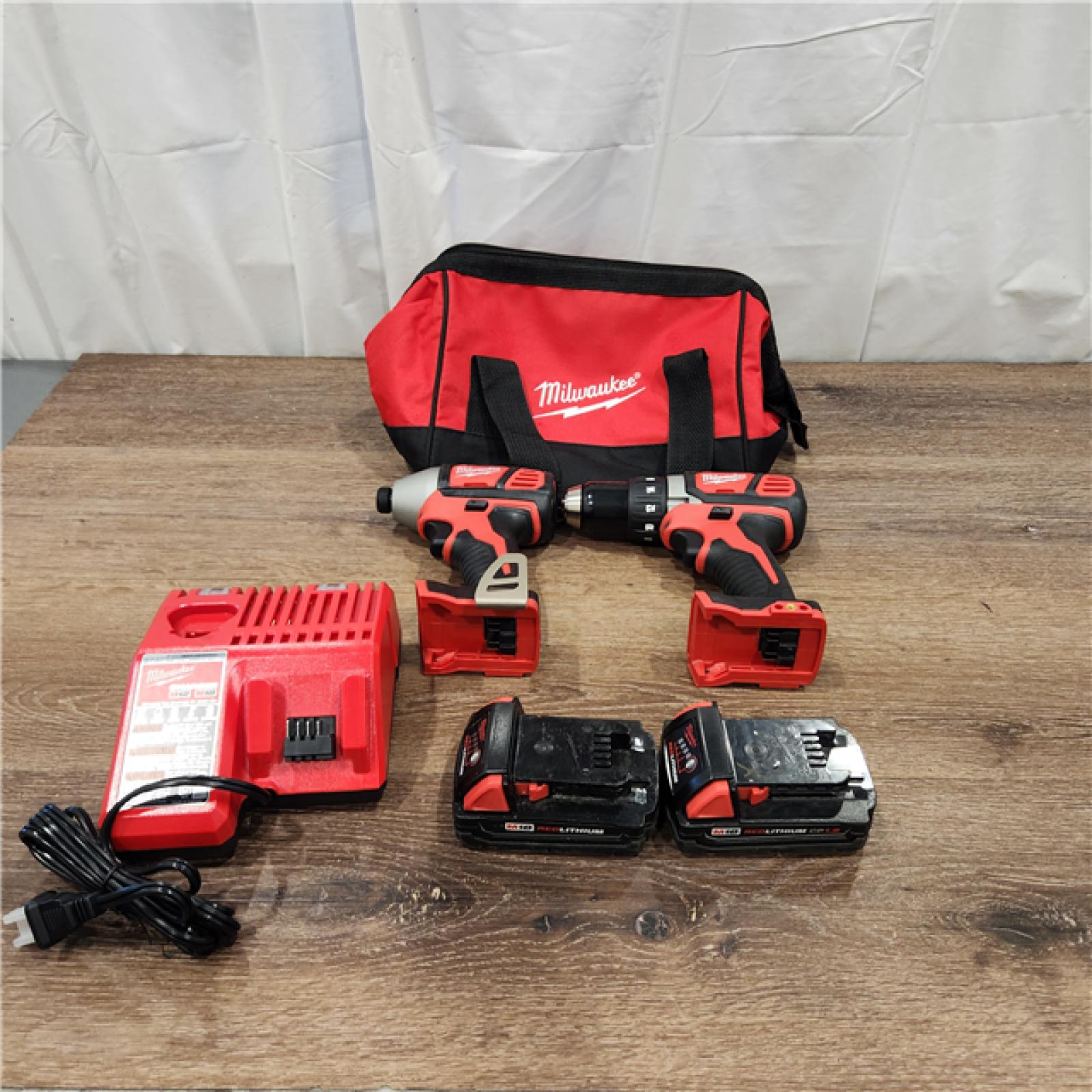 AS-IS Milwaukee M18 18V Cordless Brushed 2 Tool Drill/Driver and Impact Driver Kit