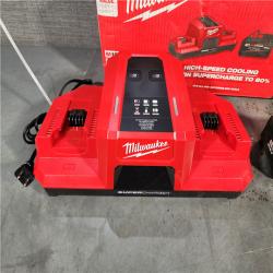 HOUSTON LOCATION - AS-IS M18 18V Lithium-Ion REDLITHIUM FORGE 8.0 Ah Battery Pack with M18 18V Dual Bay Simultaneous Super Charger