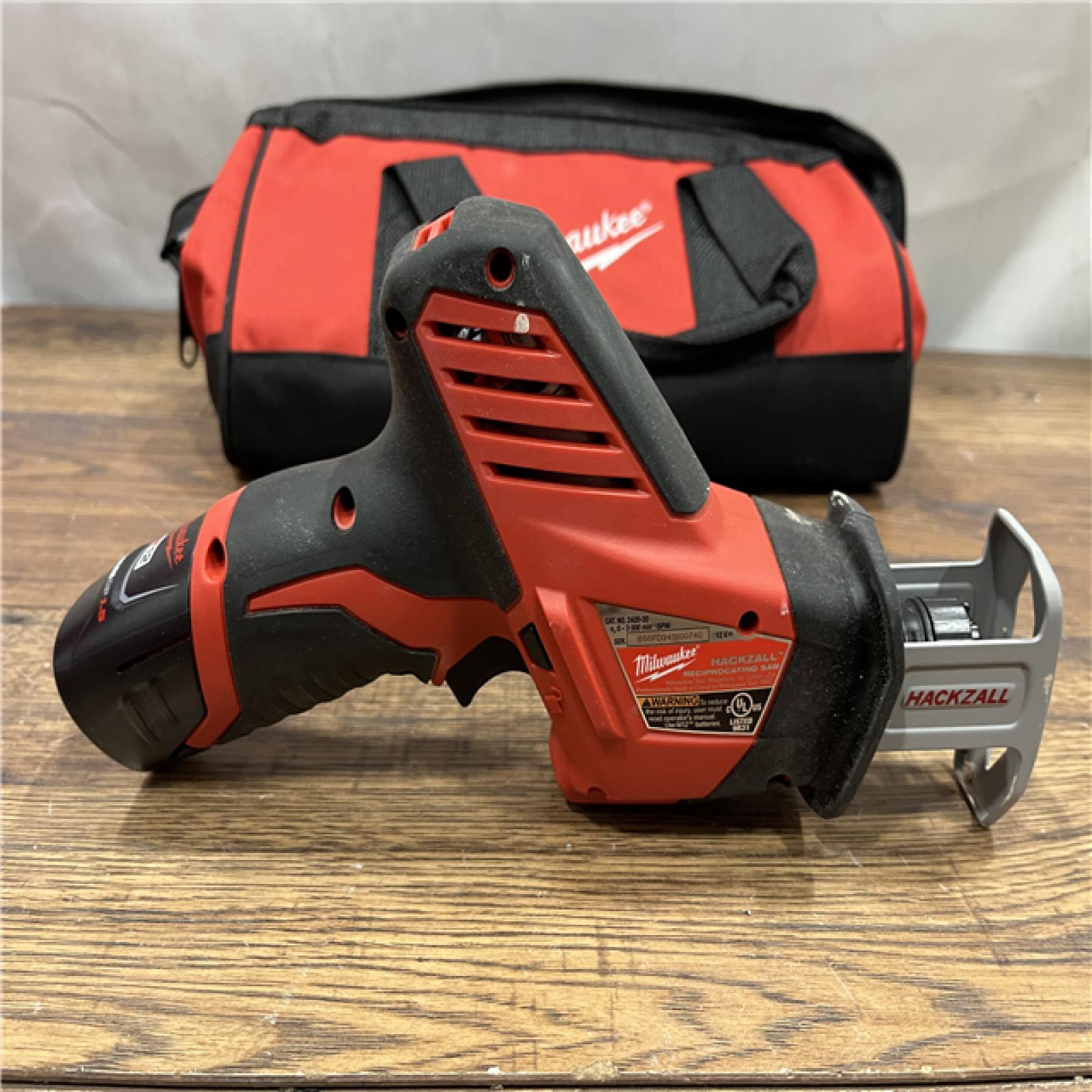 AS IS Milwaukee 2420-21 - M12 Fuel Hackzall 1/2  12V 1.5Ah Cordless Straight Handle Reciprocating Saw Kit