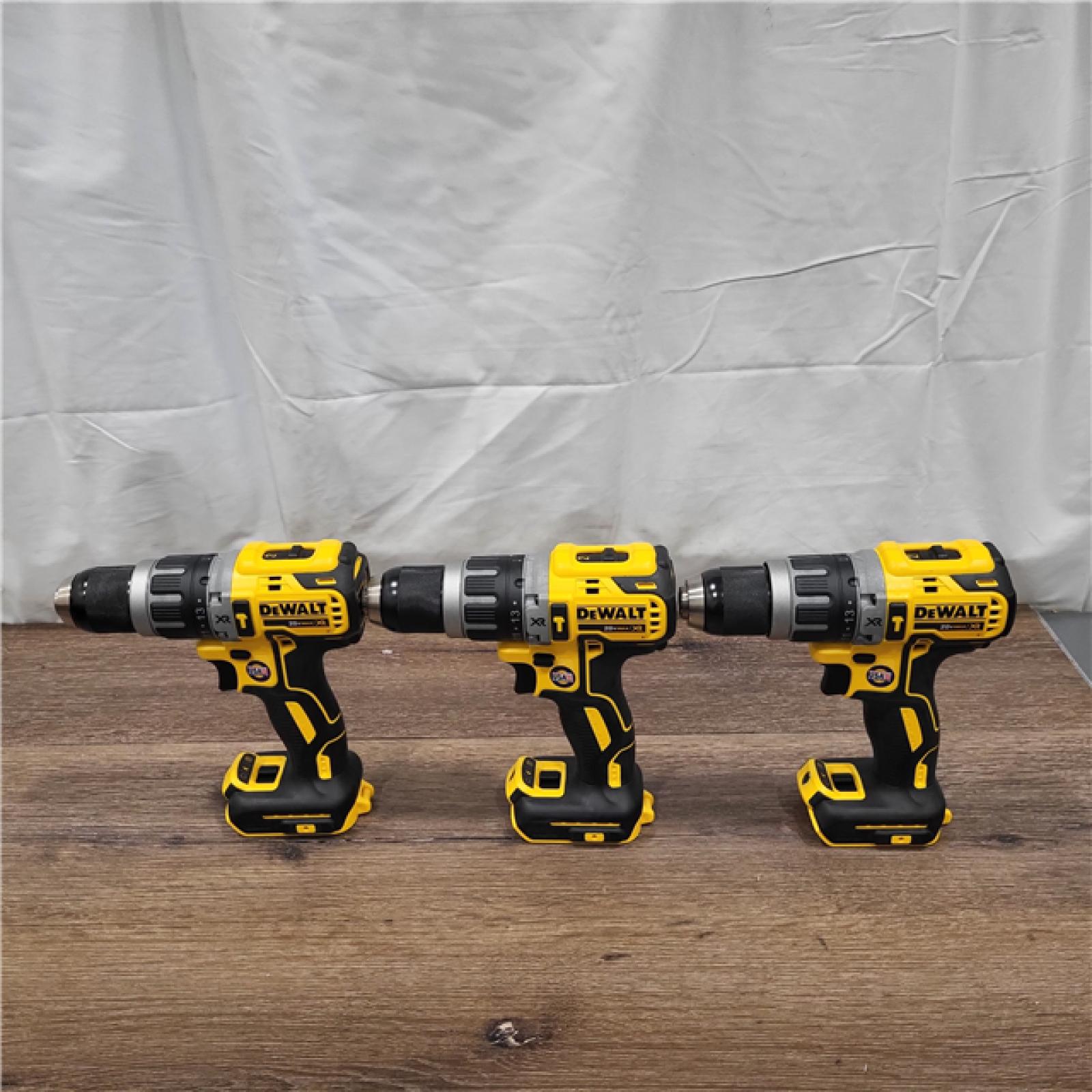 GOOD Dewalt 20-Volt MAX XR with Tool Connect Cordless Brushless 1/2 in. Hammer Drill/Driver (Tool-Only) ( LOTE FOR 3)