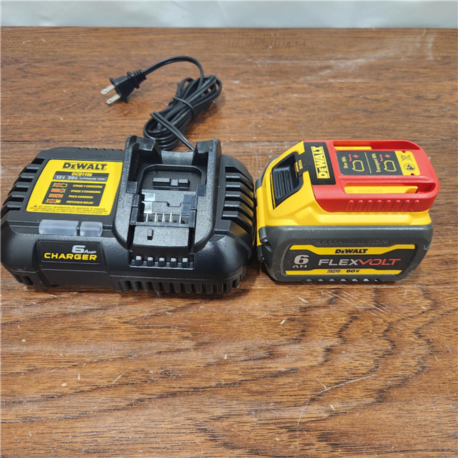 AS-IS FLEXVOLT 20V/60V MAX Lithium-Ion 6.0Ah Battery Pack with 6 Amp Output Charger