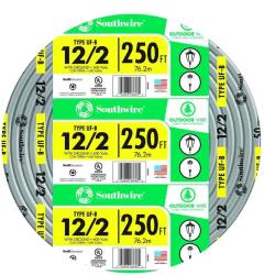 DALLAS LOCATION - Southwire 250 ft. 12/2 Gray Solid CU UF-B W/G Wire PALLET - (9 UNITS)