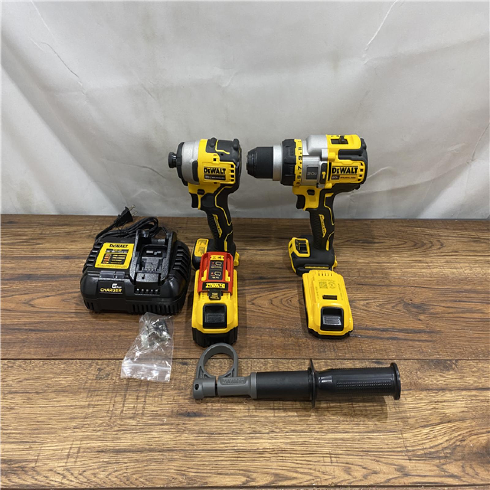 AS-IS DEWALT 20V MAX Cordless Brushless Hammer Drill/Driver 2 Tool Combo Kit with FLEXVOLT ADVANTAGE