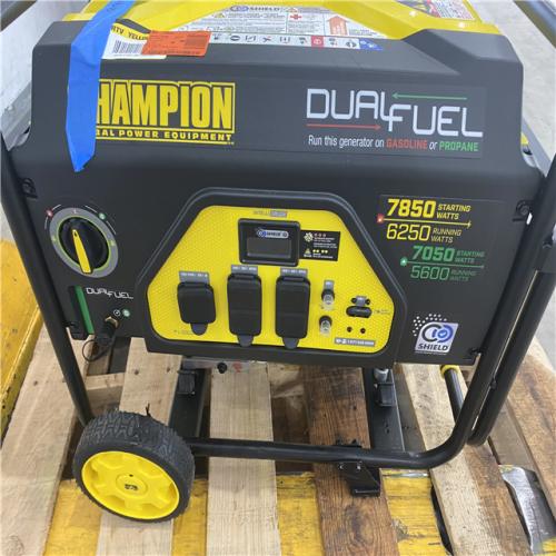 Houston Location - AS-IS Champion Dual Fuel 7,850 Starting Watts 6,250 Running Watts