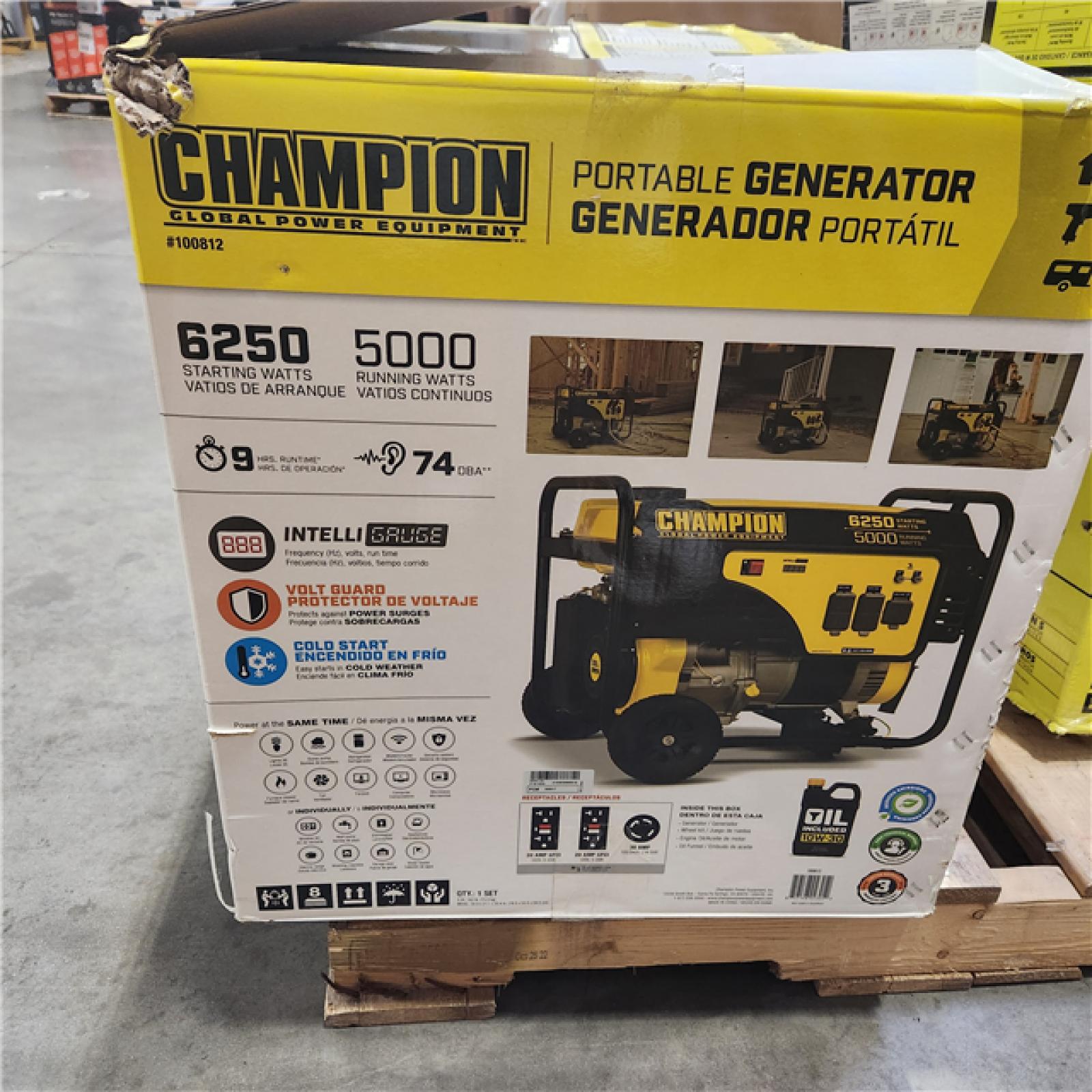 Dallas Location - As-Is Champion Power Equipment 6250-Watt/5000-Watt Gasoline Portable Generator