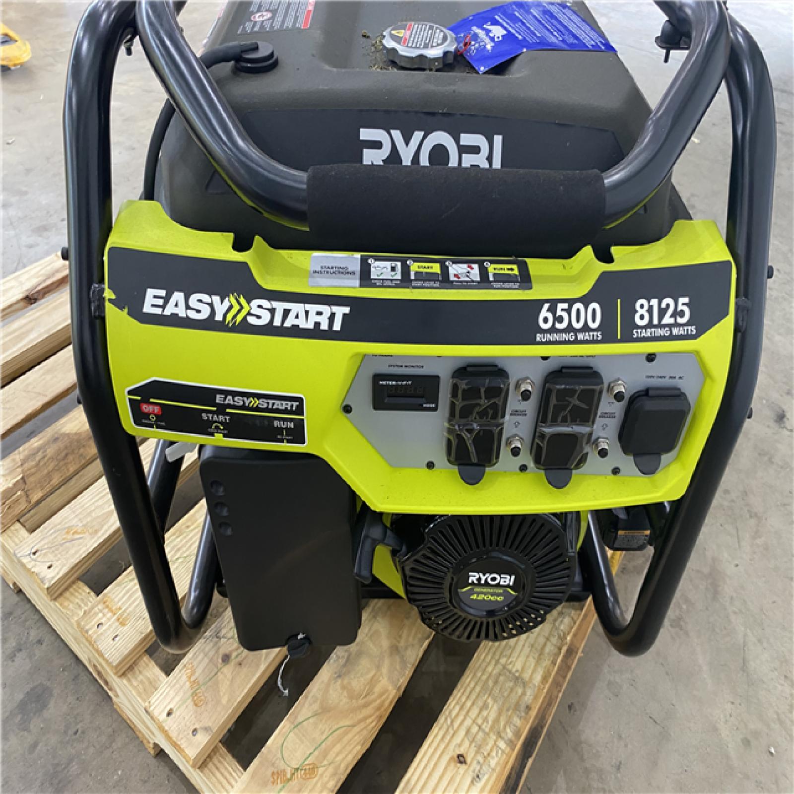 Houston Location - AS-IS Ryobi Easy Start 6,500 Running Watts 8,125 Starting Watts Generator