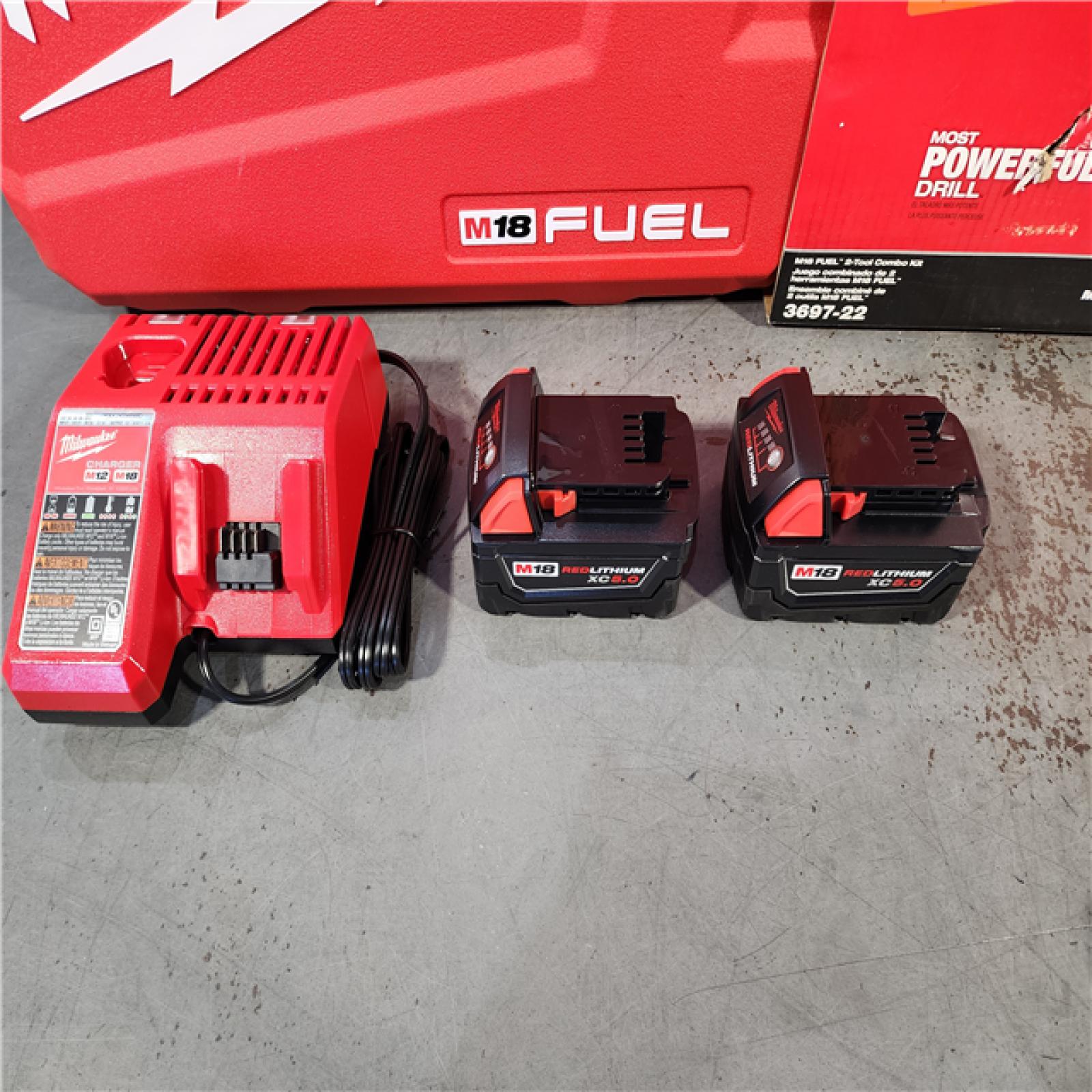 HOUSTON LOCATION - AS-IS (APPERAS LIKE NEW) M18 FUEL 18V Lithium-Ion Brushless Cordless Hammer Drill and Impact Driver Combo Kit (2-Tool) with 2 Batteries