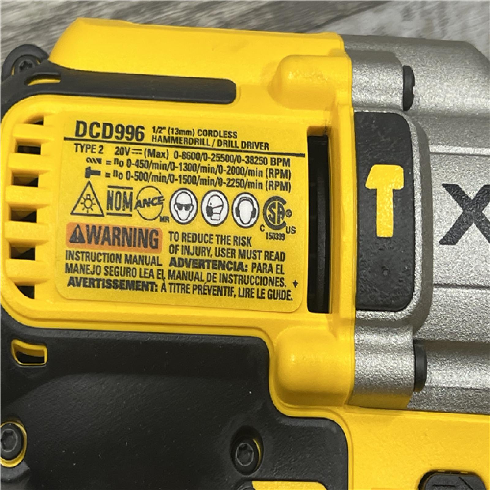 AS-IS Dewalt 20-Volt MAX XR Lithium-Ion Cordless Premium Brushless Hammer Drill with (2) Batteries 5.0Ah, Charger and Hard Case