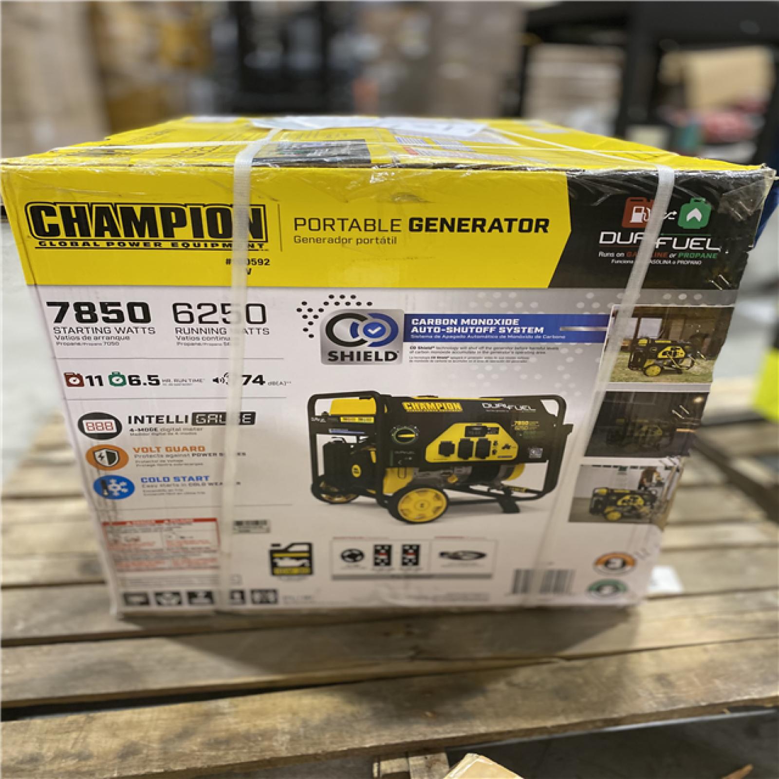 DALLAS LOCATION - Champion Power Equipment 7850/6250-Watt Gasoline and Propane Powered Dual Fuel Portable Generator with CO Shield