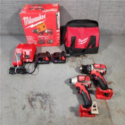 HOUSTON LOCATION - AS-IS Milwaukee M18 18V Cordless Brushed 2 Tool Drill/Driver and Impact Driver Kit