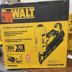 brand new DeWalt 20V MAX Brushless Cordless 2-Speed 30° Paper Collated Framing Nailer Kit