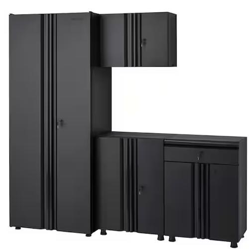 DALLAS LOCATION - Husky 4-Piece Regular Duty Welded Steel Garage Storage System in Black