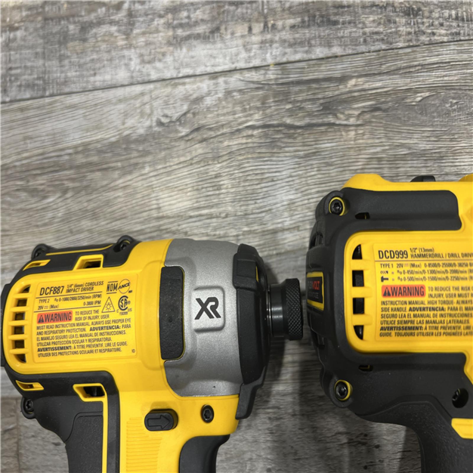 AS-IS DEWALT 20V MAX Cordless Brushless Hammer Drill/Driver 2 Tool Combo Kit with FLEXVOLT ADVANTAGE