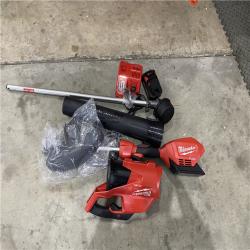 Houston location AS-IS Milwaukee 3000-21 M18 FUEL Brushless Lithium-Ion Cordless String Trimmer with QUIK-LOK / Blower Combo Kit (8 Ah)