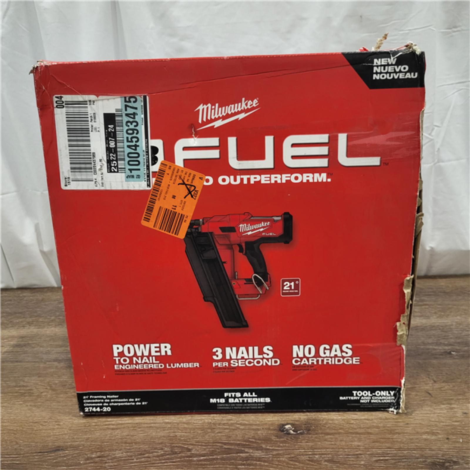 AS-IS Milwaukee 2744-20 M18 FUEL 21-Degree Cordless Framing Nailer (Tool Only)