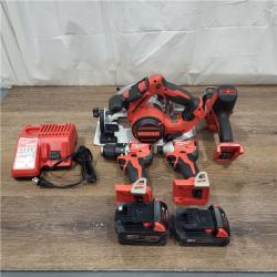 AS-IS M18 18-Volt Lithium-Ion Brushless Cordless Combo Kit (4-Tool) with 2-Batteries, 1-Charger and Tool Bag