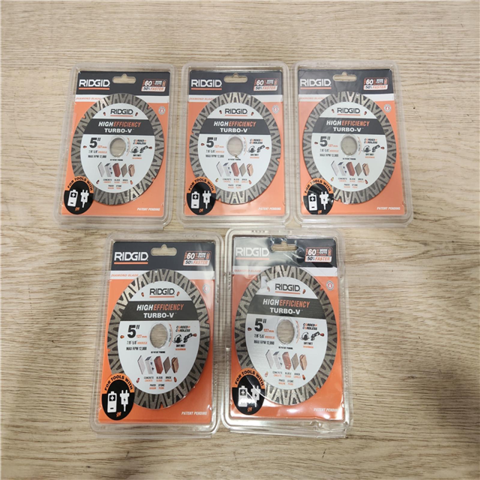 Phoenix Location NEW Sealed Ridgid 4-1/2 Diamond Multipurpose Grinding Wheel(5 Packs)