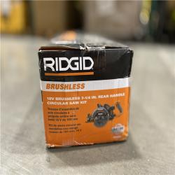 NEW! - RIDGID 18V Brushless Cordless 7-1/4 in. Rear Handle Circular Saw Kit with 8.0 Ah MAX Output Battery, 18V Charger and Bag