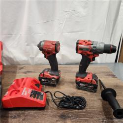 AS-IS Milwaukee M18 FUEL 18V Lithium-Ion Brushless Cordless Hammer Drill and Impact Driver Combo Kit (2-Tool) with 2 Batteries