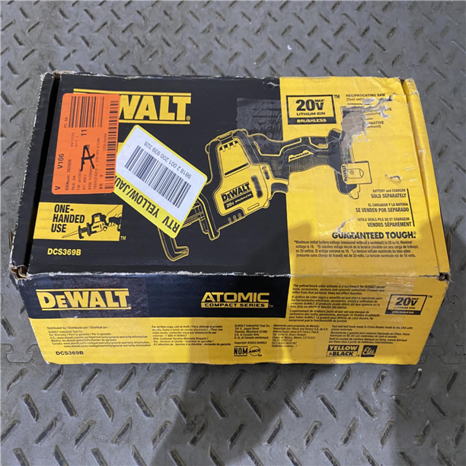 Houston location AS-IS Dewalt DCS369B ATOMIC 20V MAX Cordless One-Handed Reciprocating Saw (Tool Only)