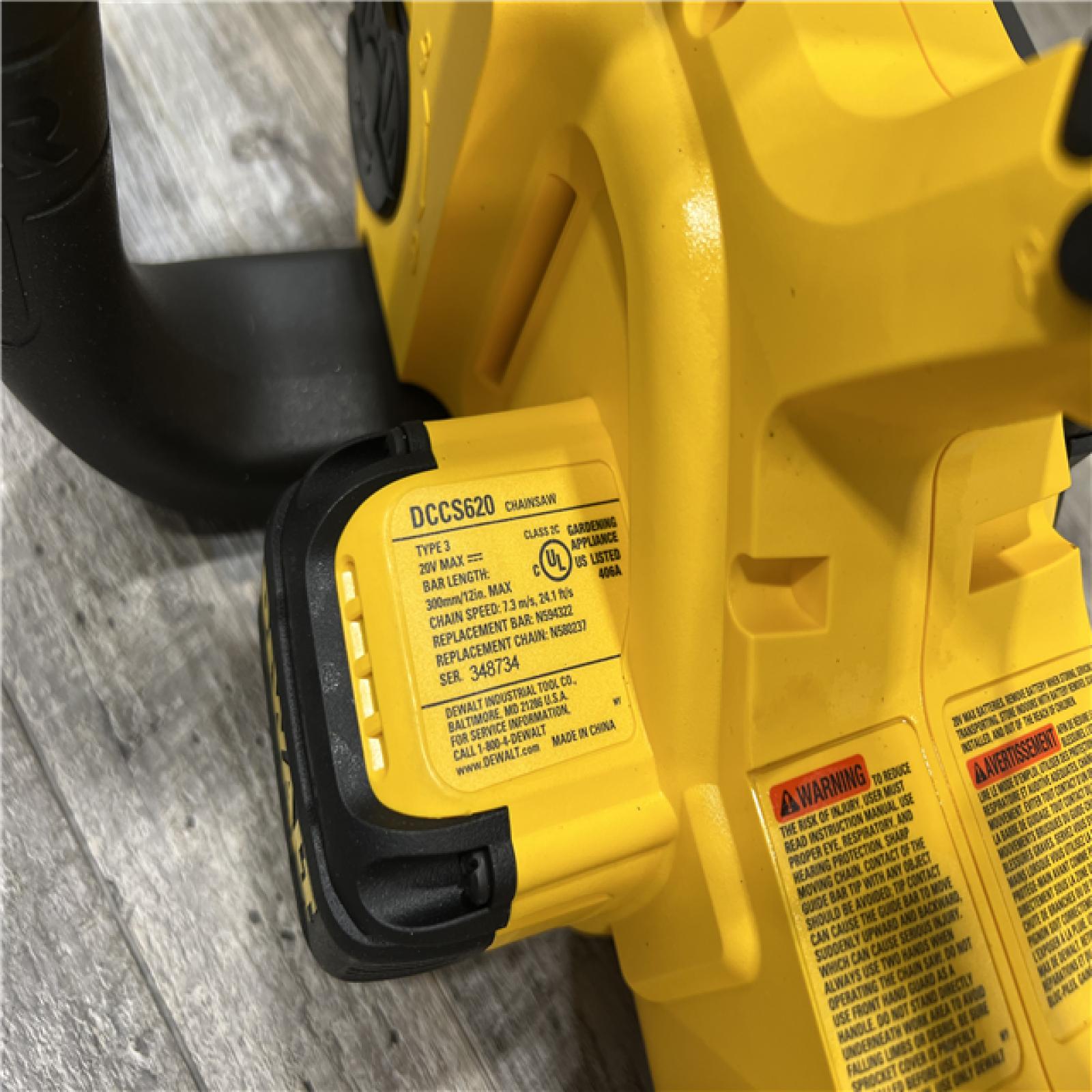 AS-IS Dewalt 12 in. 20V Battery Powered Chainsaw